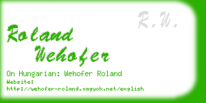 roland wehofer business card